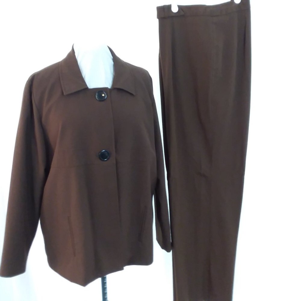 Womens 2 Piece Suit Chocolate Brown